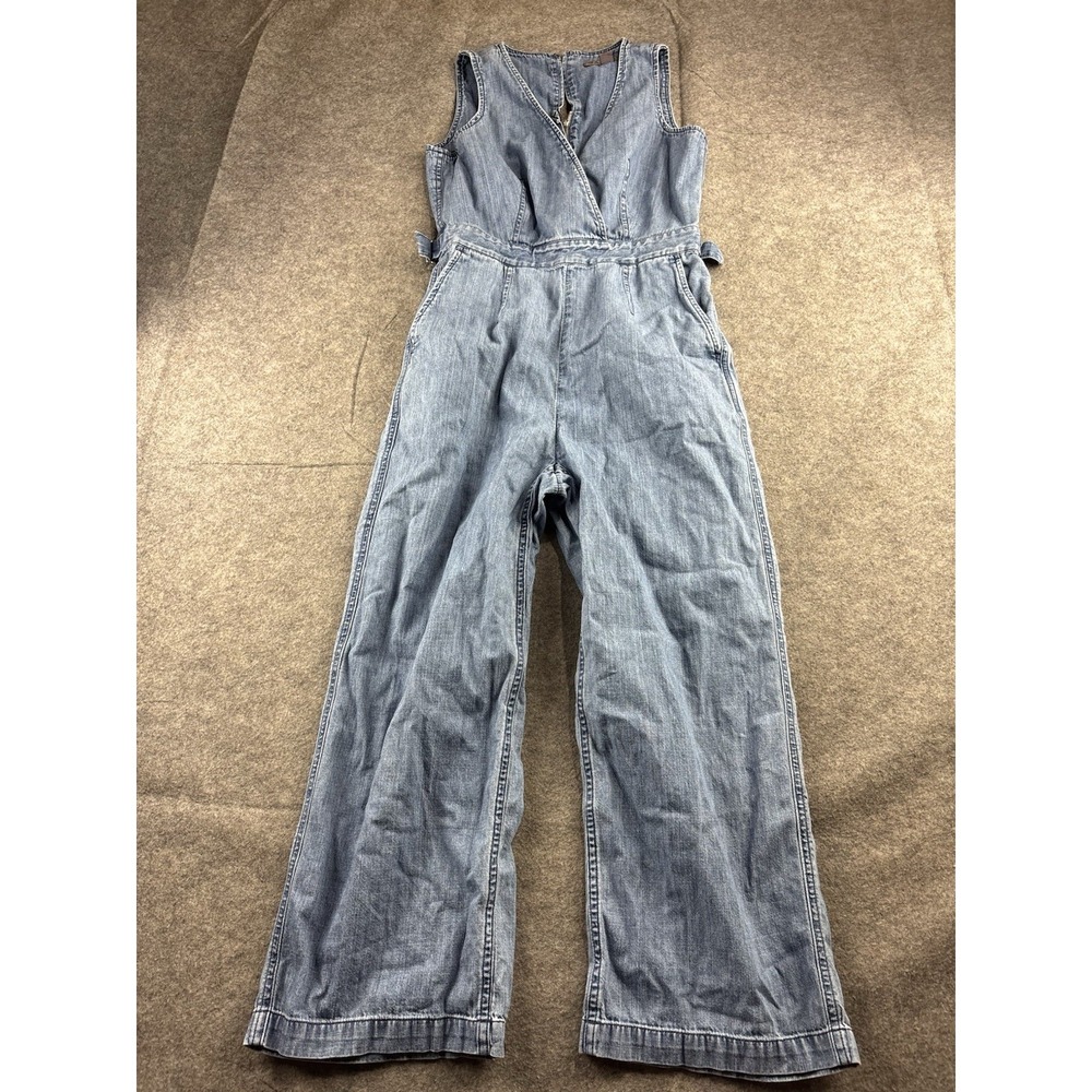 VTG Point Sur Womens 4P Wide-Leg Overalls Jumpsuit Cotton Boho Coastal Western